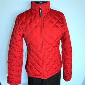 Tommy Jeans vintage slimming red puffer coat down/feathers -felt lined pockets L
